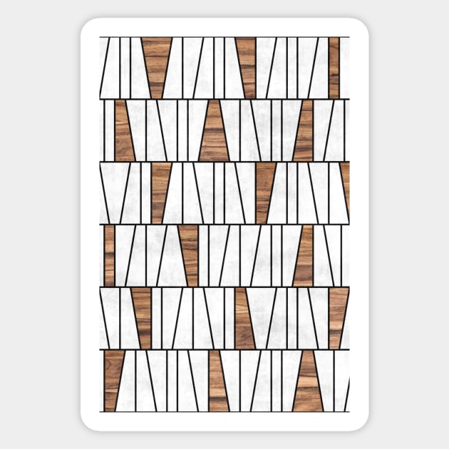 Mid-Century Modern Pattern No.4 - Concrete and Wood Sticker by ZoltanRatko